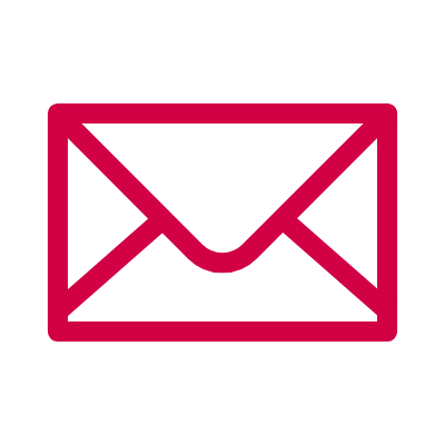 Pinkes Icon einer Briefumschlags